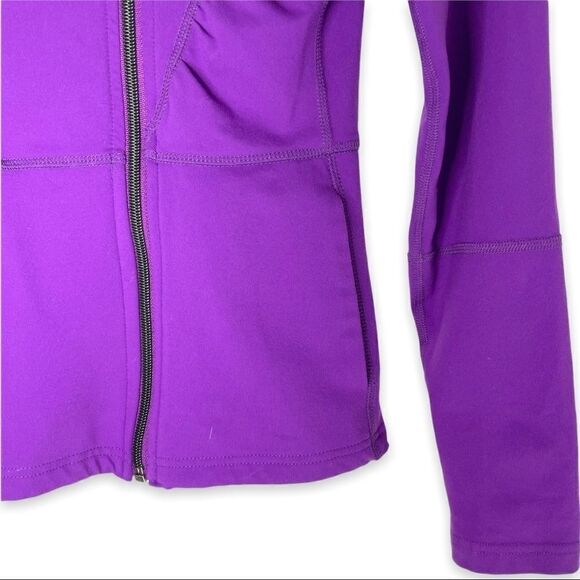 Karma Purple Ruched Mesh Panel Zip Jacket - Picture 5 of 9